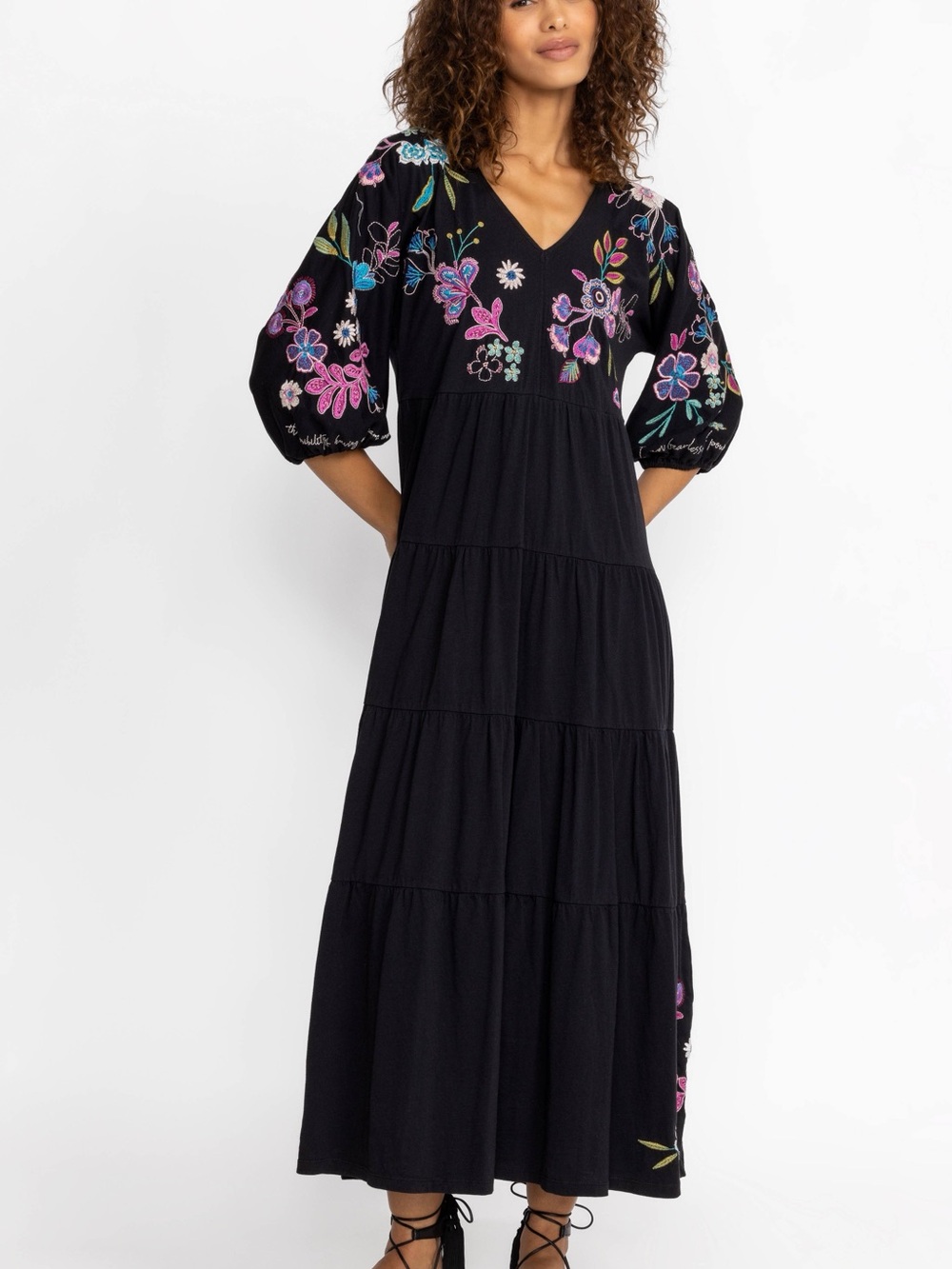 NWT Johnny Was SHILO DOLMAN TIERED KNIT $230 DRESS - Picture 2 of 9